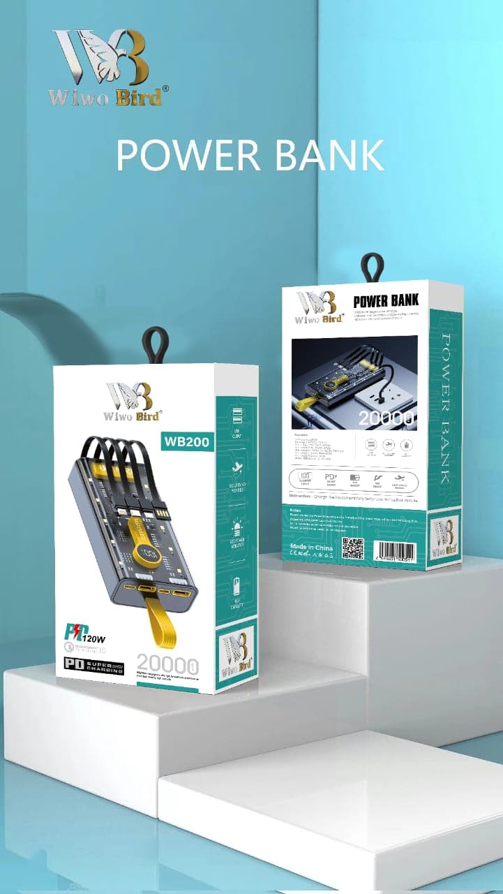 Wiwo Bird WB200 20000mAh 120W PD Fast Charging Power Bank