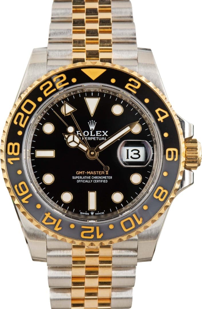 Rolex GMT-Master II Two-Tone Black Dial Jubilee Watch