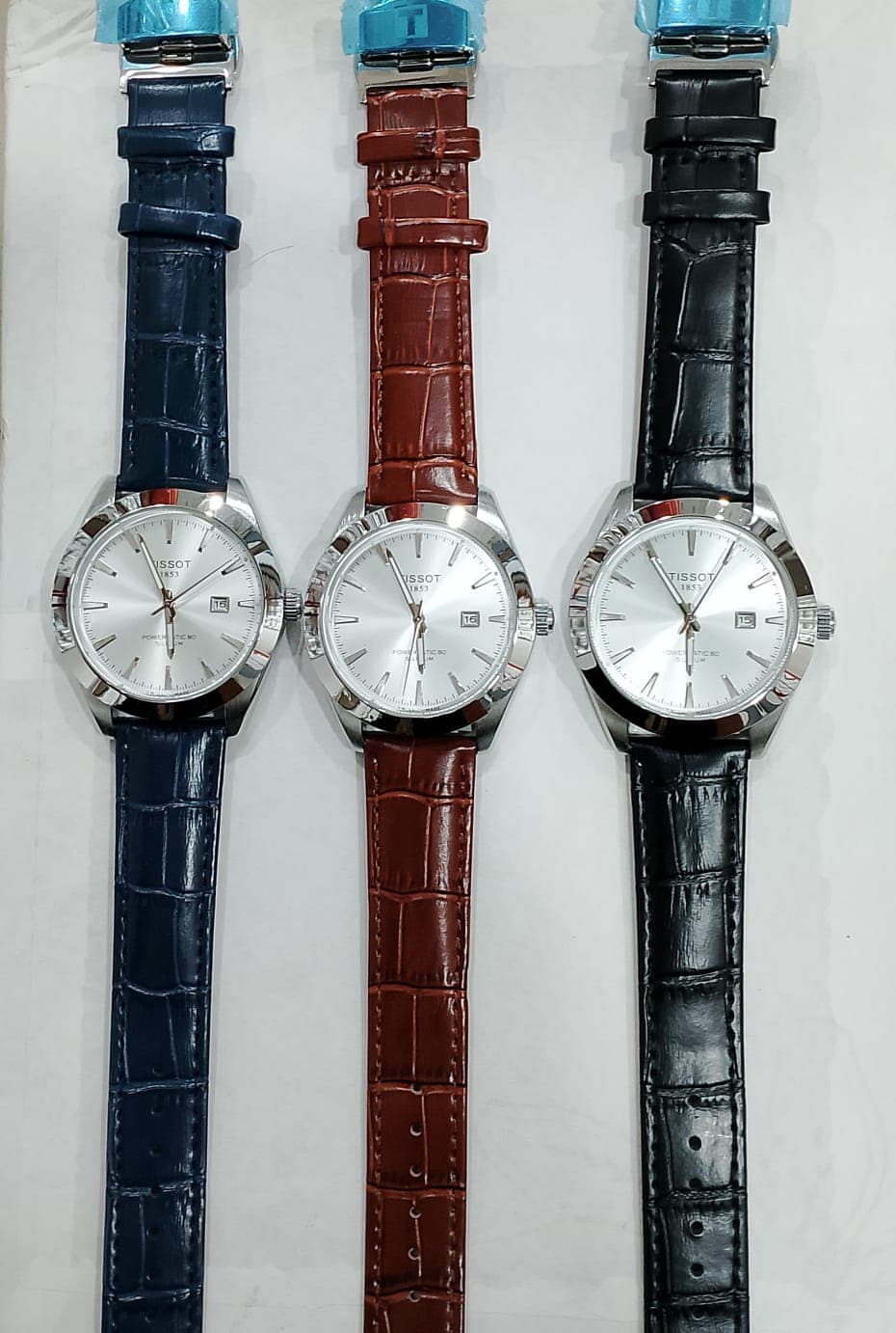 Tissot Style Powermatic 80 Quartz Watch with Croco-Leather Strap